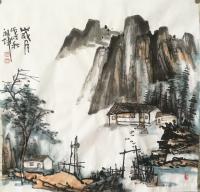 艺术家张祖坤日记:国画山水画《迎客松》，《沟壑风烟》，《岁月》，尺寸四尺斗方6【图2】