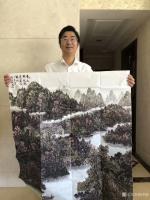 艺术家陈利波收藏:陈利波国画山水画作品《青山绿水就是金山银山》和行书书法作品《【图0】