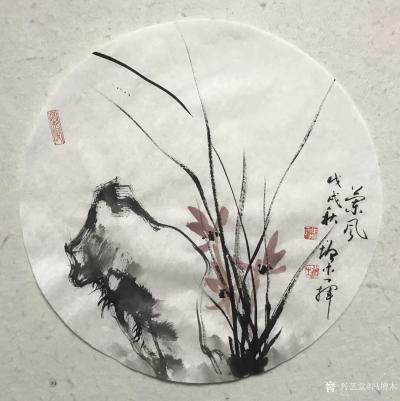 冯增木日记-国画花鸟画荷花兰草近期作品一组，尺寸四尺斗方68x68cm，分享给大家欣赏【图4】