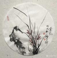 艺术家冯增木日记:国画花鸟画荷花兰草近期作品一组，尺寸四尺斗方68x68cm，【图3】