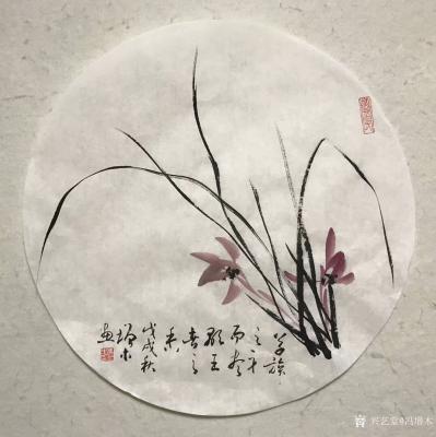 冯增木日记-国画花鸟画荷花兰草近期作品一组，尺寸四尺斗方68x68cm，分享给大家欣赏【图6】