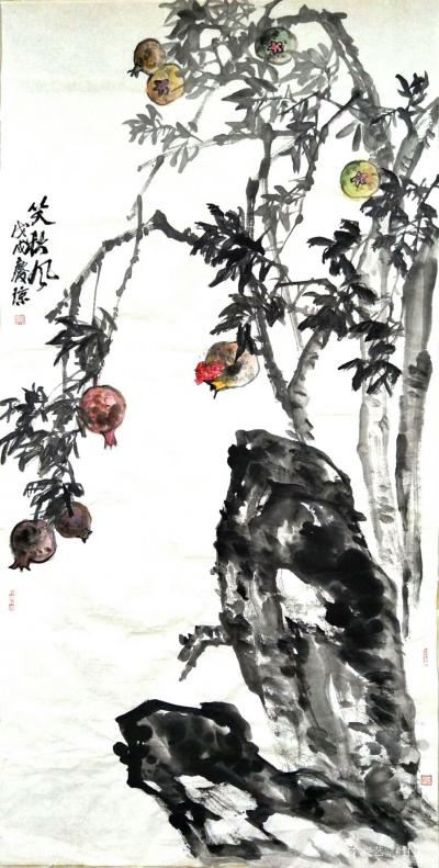 甘庆琼日记-国画花鸟画新作《岭南春早》雨打芭蕉 ，尺寸 123cmX246cm；花鸟画《春风【图2】