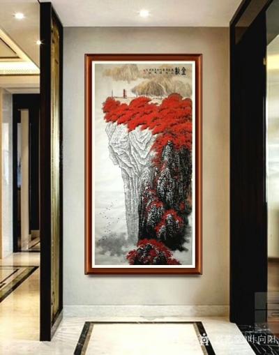 叶向阳日记-翰墨颂中华:国画山水画《金秋》，叶向阳国画作品。此画曾于1987年为全军美术展览【图2】