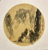 艺术家冯增木日记:国画山水画斗方一组《高山流水》，《迎客松》，《幽境》；近有画【图0】