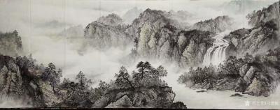 刘慧敏日记-国画山水画《源远流长》系列作品六幅，淡彩山水，尺寸小六尺68x180cm，近期完【图1】