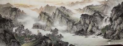 刘慧敏日记-国画山水画《源远流长》系列作品六幅，淡彩山水，尺寸小六尺68x180cm，近期完【图3】