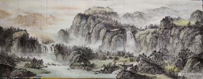 刘慧敏日记-国画山水画《源远流长》系列作品六幅，淡彩山水，尺寸小六尺68x180cm，近期完【图5】