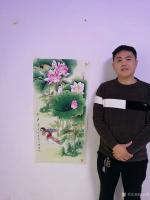 艺术家胡记领日记:国画花鸟工笔画牡丹系列《花开富贵》，尺寸六尺横幅180x96【图3】