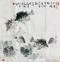 艺术家冯增木日记:国画鱼作品斗方《四海神游》《馀乐长年》《悠然自得》《但愿人长【图4】