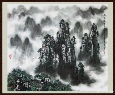 叶向阳日记-翰墨颂中华:国画山水作品《瑞气霭春晖》，尺寸四尺斗方68x68cm，恭请亲朋好友【图2】