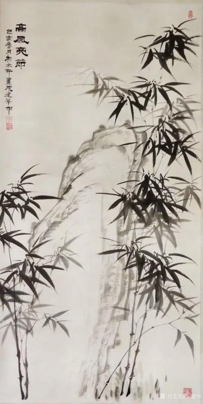 宁建华日记-近期出售的国画花鸟画《大吉大利》，尺寸四尺整张竖幅68×138cm，大公鸡与荔枝【图3】