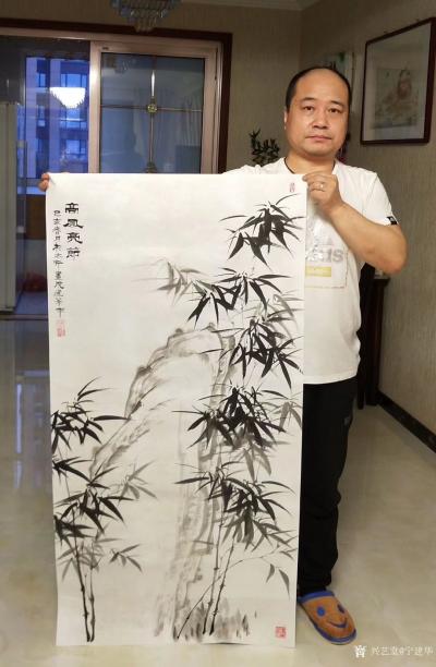 宁建华日记-近期出售的国画花鸟画《大吉大利》，尺寸四尺整张竖幅68×138cm，大公鸡与荔枝【图4】