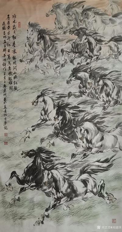 刘建国日记-国画马《非凡岁月》录吉林孟立群老师诗作“非凡岁月动塵寰，祖国河山换新颜；喜看东方【图1】