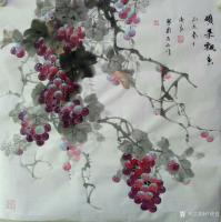 艺术家卢俊良日记:四尺斗方国画葡萄新作品一组，《岁月静好》《秋实》《秋趣》《硕【图0】