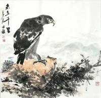 艺术家卢士杰日记:国画鹰系列作品《高瞻远瞩，百里秋毫》《志在千里》；
  第【图1】