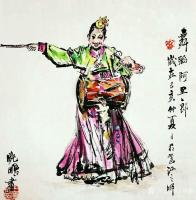 艺术家王晓鹏日记:水墨画人物画朝鲜舞蹈《阿里郎》系列作品欣赏。素材人物为:小娟【图0】