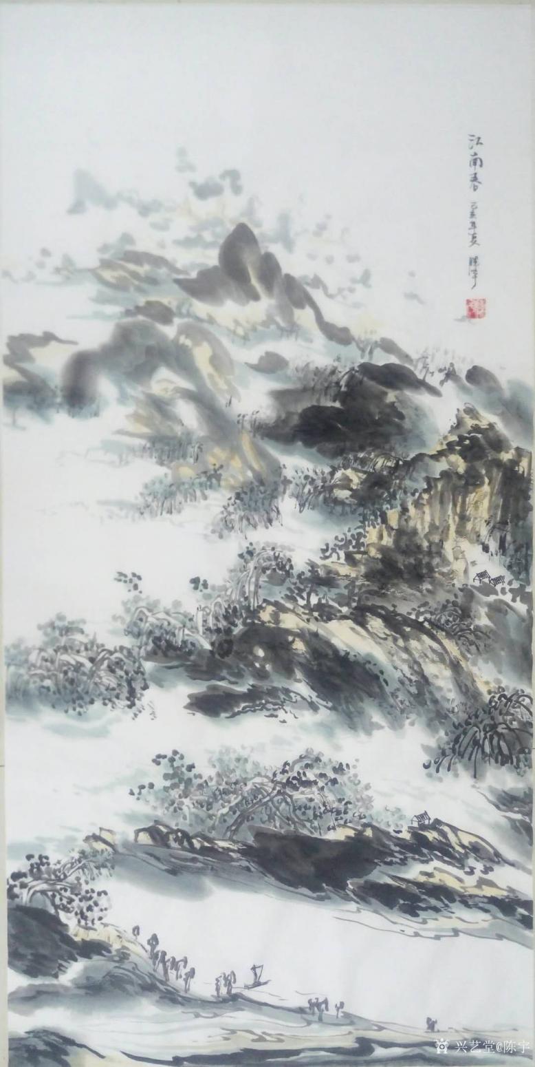 陈宇国画作品《江南春》