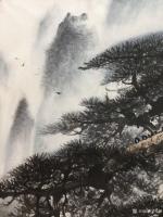 艺术家罗树辉日记:国画山水新作《峽江煙雨》“闲来听乐韵无穷，起而泼墨写春秋”，【图1】