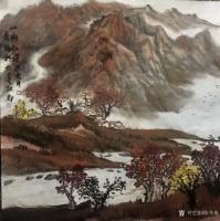 艺术家陈秀梅日记:国画山水画宁夏贺兰山区写生作品“春草如有情，山中尚含绿”等；【图5】