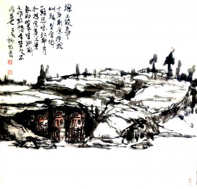 杨牧青日记-杨牧青国画《塬畔情》六幅原创作品
规格：68cm x 68cm
款识：塬畔情【图1】