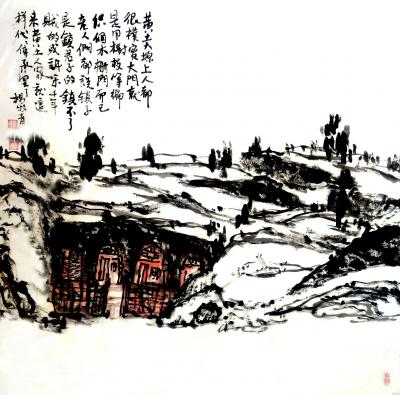 杨牧青日记-杨牧青国画《塬畔情》六幅原创作品
规格：68cm x 68cm
款识：塬畔情【图6】