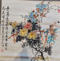 艺术家徐如茂日记:闲来心情不错，画《金玉满堂》《冬梅》《秋菊》《竹下双栖图》四【图3】