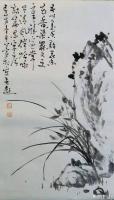 艺术家石梦松日记:国画兰草，附诗词题款：“吾以墨香点花香，花香染罢又文章。雅室【图0】