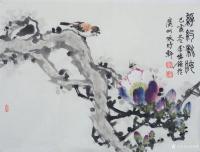 艺术家李伟强日记:入冬的国画花鸟画小品《香风留美人》《玉刻冰壶》《绰约新妆》《【图2】