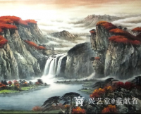 艺术家董献省日记:鸿运当头国画是一幅充满吉祥好运和喜庆山水画，此幅《鸿运当头》【图4】