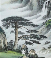 艺术家董献省日记:松暖松寒松有雅;客来客往客无俗.”国画迎客松，似一位热情好客【图1】