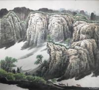 艺术家董献省日记:国画山水画《春之歌》一幅。暖日映山调正气，东风入树舞残寒。春【图0】