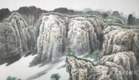 艺术家董献省日记:国画山水画《春之歌》一幅。暖日映山调正气，东风入树舞残寒。春【图2】