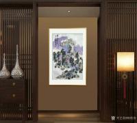 艺术家杨牧青日记:国画大写意山水画《紫气东来》
规格：45cmx68cm/老【图1】