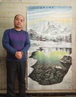 艺术家宁建华收藏:国画彩墨山水画《雪融山河春》，大六尺原创作品请欣赏。【图1】