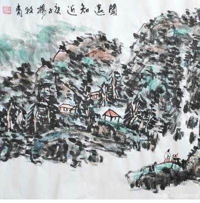 杨牧青日记-名称：大写意国画《闻远知近》
规格：137cm×70cm/8平尺多
款识：闻【图3】