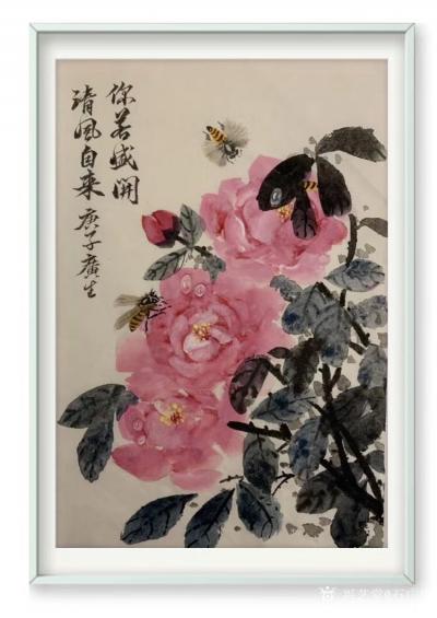 石广生日记-国画花鸟画《你若盛开清风自来》;
胡乱涂两笔，算是520情人节的一点表示吧。并【图1】