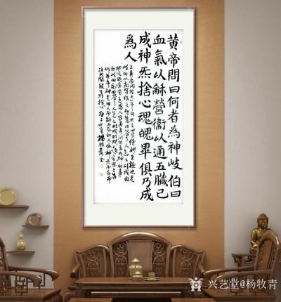 杨牧青日记-楷书书法作品名称：黄帝岐伯妙语
规格：68cm×136cm/8平尺
款识：黄【图1】