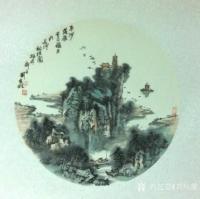 艺术家刘应雄日记:月圆圆，画圆圆，潇湘八景团圆圆。
国画山水画《潇湘八景》，【图1】