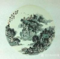 艺术家刘应雄日记:月圆圆，画圆圆，潇湘八景团圆圆。
国画山水画《潇湘八景》，【图2】