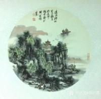 艺术家刘应雄日记:月圆圆，画圆圆，潇湘八景团圆圆。
国画山水画《潇湘八景》，【图5】