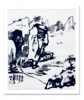 艺术家龚光万日记:国画水墨写意山水画《诗题竹窗外，茶煮石根泉》作品尺寸小八尺2【图1】