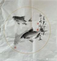 艺术家冯增木日记:宣纸绘图国画鱼系列作品《海深任尔行》《鱼乐天地》《悠然自得》【图2】