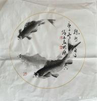 艺术家冯增木日记:宣纸绘图国画鱼系列作品《海深任尔行》《鱼乐天地》《悠然自得》【图4】