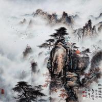 艺术家罗树辉日记:国画山水画《飘渺隐仙迹》作品尺寸四尺斗方，庚子秋石总广生撰句【图0】