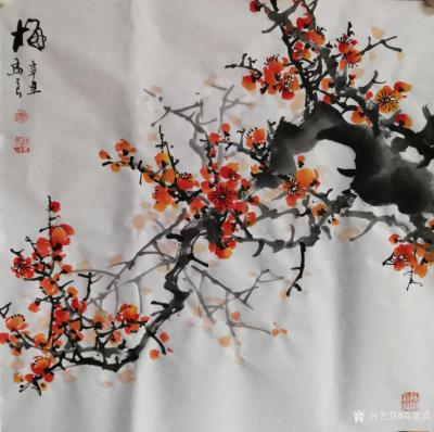 陈忠良日记-国画花鸟画作品《梅兰竹菊》四小屏，李先生订制，陈忠良辛丑年作品。分享给大家品评。【图1】