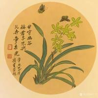 艺术家石广生日记:国画花鸟画兰花系列作品《争春》，辛丑年正月石广生创作并题；
【图1】