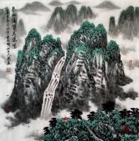 艺术家叶向阳日记:国画山水画巜春山滴翠飞瀑鸣》，辛丑年春月叶向阳七十六岁作於北【图0】