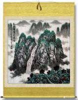 艺术家叶向阳日记:国画山水画巜春山滴翠飞瀑鸣》，辛丑年春月叶向阳七十六岁作於北【图1】