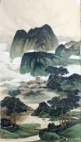 艺术家张建辉日记:国画仿古山水画《问道》，辛丑年春月张建辉新作,尺寸四尺竖幅6【图0】