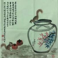 艺术家石广生日记:国画写意画《寻香喜得一瓮酒》，辛丑年春月石广生画。潮州捎此酒【图0】